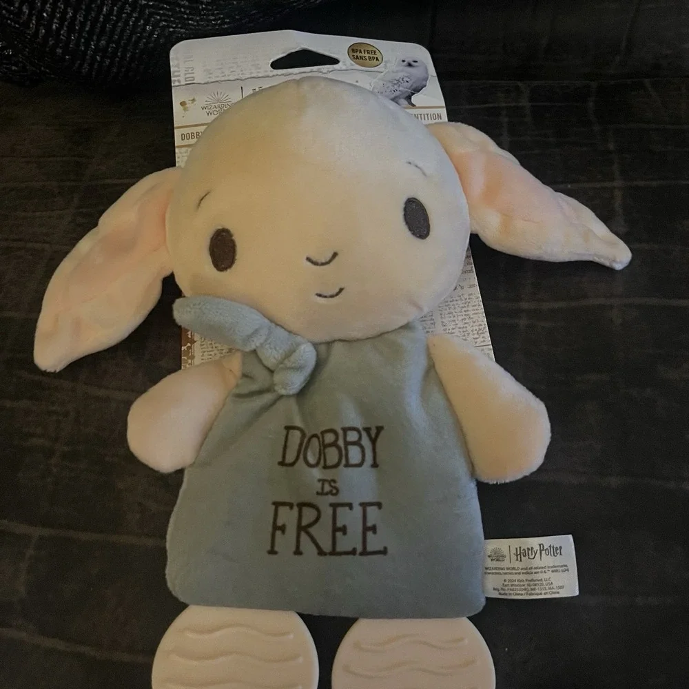 Harry Potter Dobby Teether Plush Toy Crinkle Cloth & Pillow for Newborn